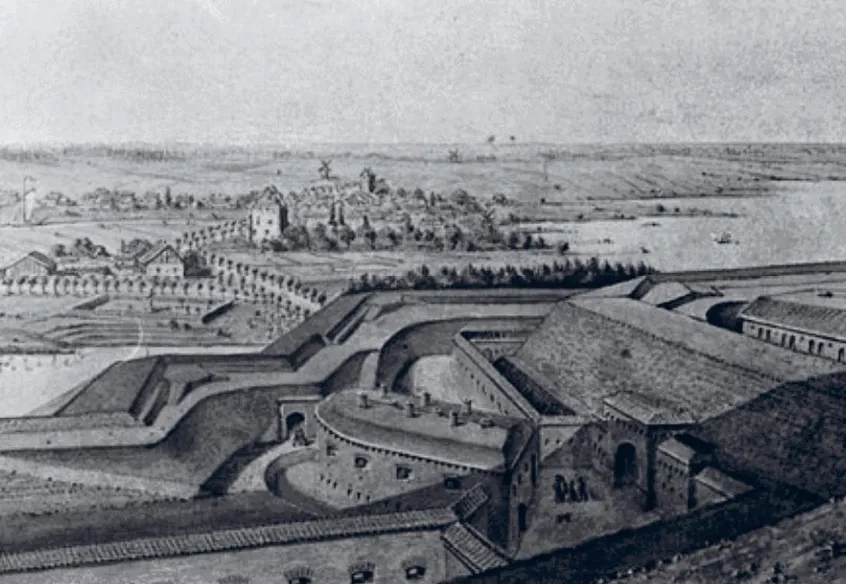 Panorama Gizycka z 1859 roku — rycina